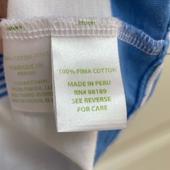 Lilly Pulitzer Marlowe Bay Blue Coconut Stripe 100% Pima Cotton Pullover Dress - Picture 7 of 14